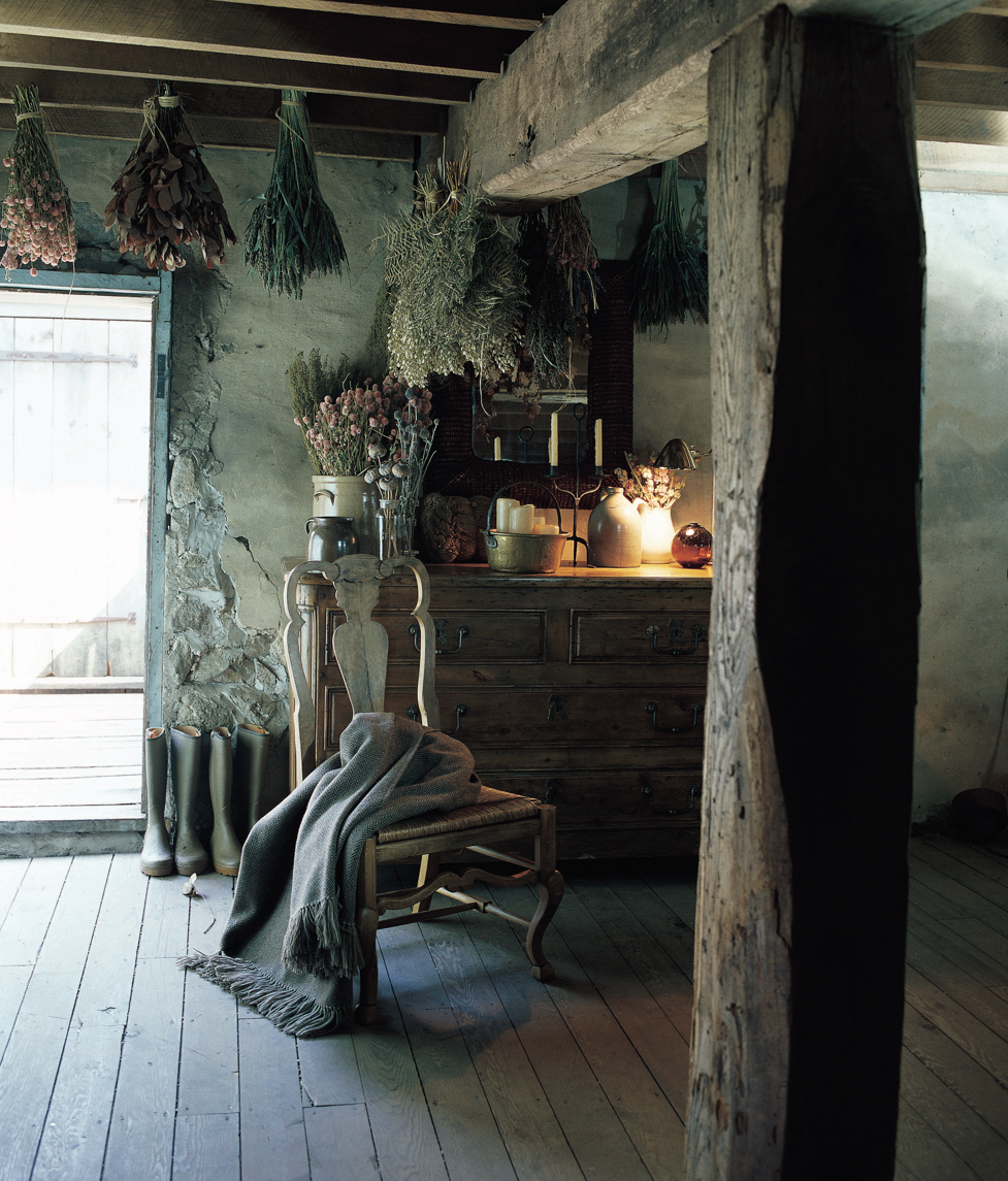 Scroll through these images to discover the timeless beauty of things that get better with age—from wooden beams, weathered flooring, and dried flowers to old pickups, books, vintage clothing, and the beautiful patina of aged paint on walls, cupboards, and front doors