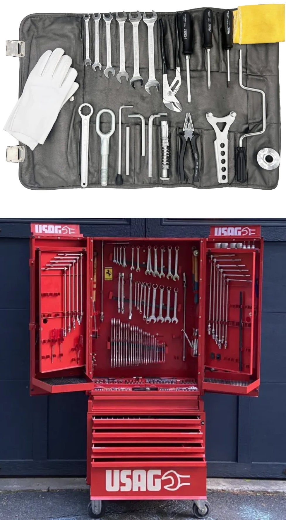 <strong>KOSTBAAR METAAL</strong><br/><span>Een gereedschapsset van de Porsche 959 uit de late jaren 80, hierboven afgebeeld, heeft onlangs 22.000 dollar opgebracht op Bring a Trailer. Gereedschap is gaaf, maar het zijn de plekken waar mensen het bewaren dat een grote esthetische impact kan maken, zoals deze rolkast </span>