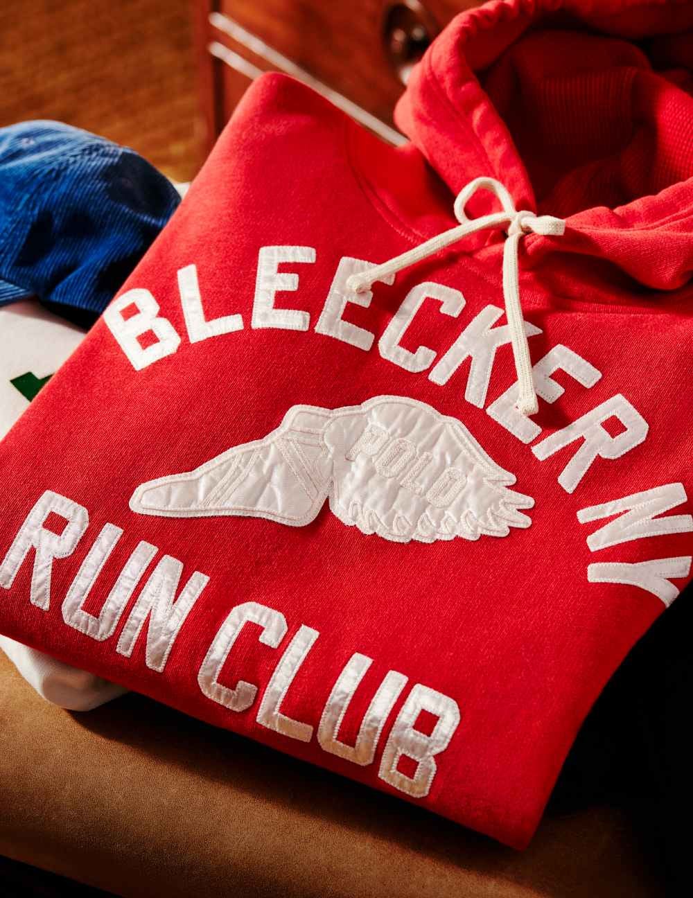 Slub fleece hoodie met afbeelding