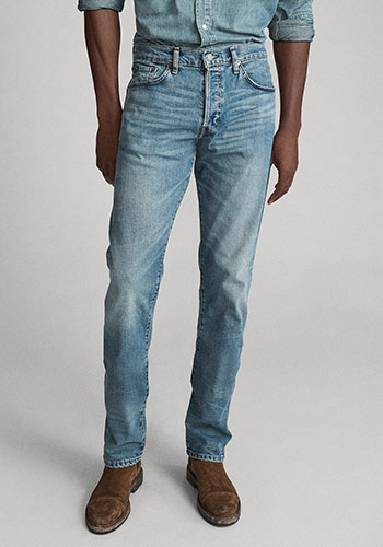 Photograph of man from waist down wearing Polo Straight jeans