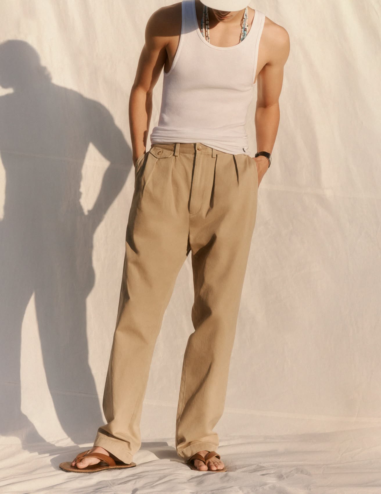 Whitman Relaxed fit geplooide chino broek
