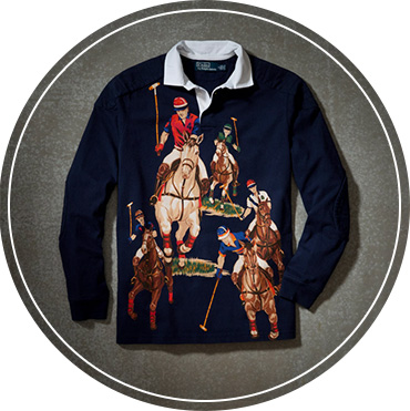 Navy sweater with American flag Polo Bear motif