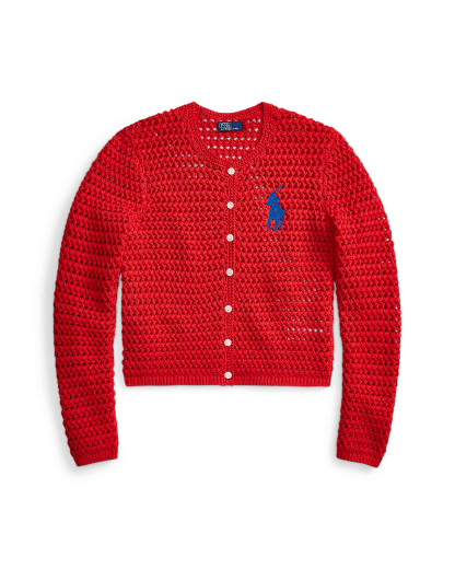Big Pony Crocheted Cotton Cardigan