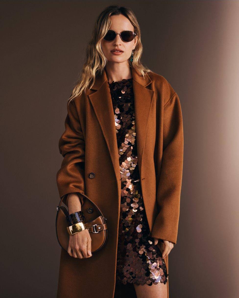 Double-Breasted Wool-Blend Cocoon Coat
