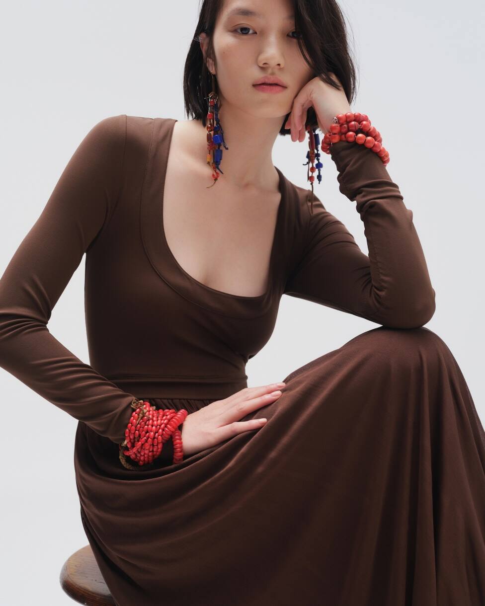 Tie-Back Jersey Maxidress
