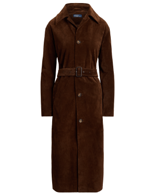 Suede Long Car Coat