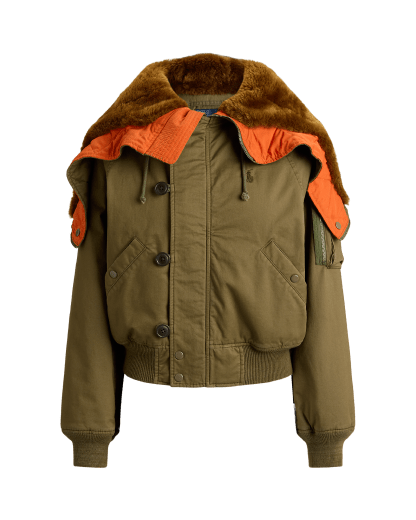 Shearling-Hood Flight Jacket