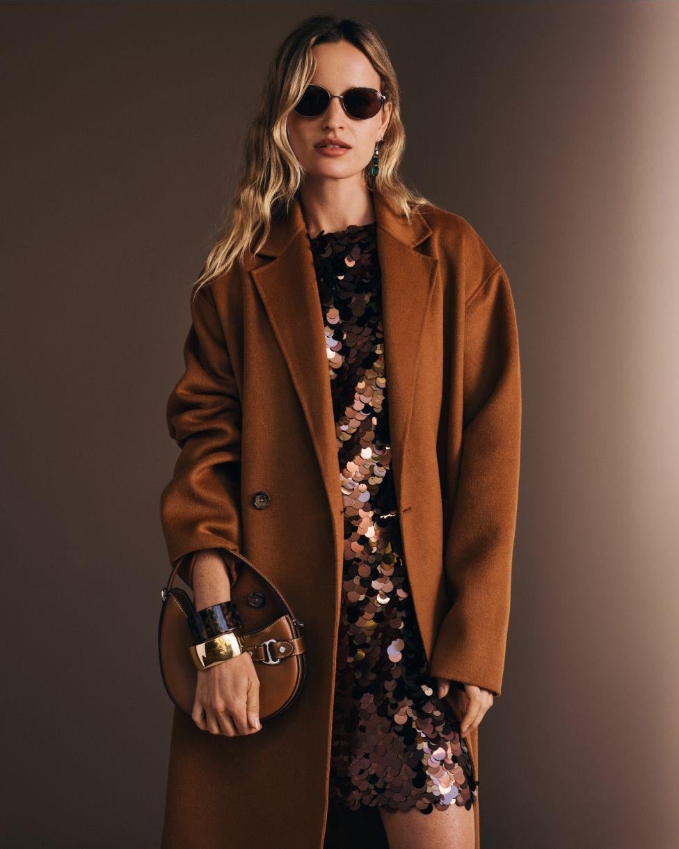 Manteau cocon croisé en laine mélangée