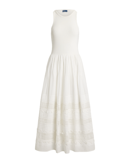 Robe débardeur bordée de dentelle
