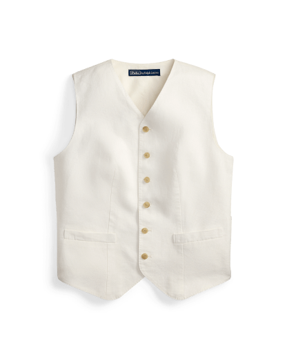 Gilet boutonné en lin