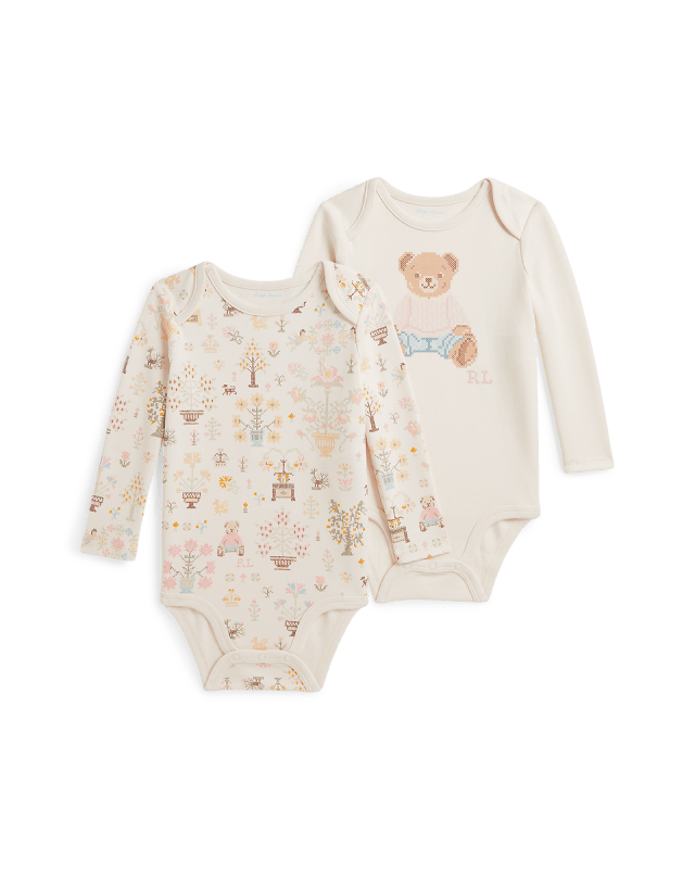 Deux bodies bébé Polo Bear en coton