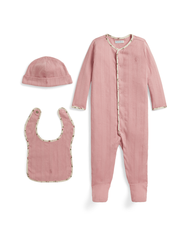 Coffret cadeau 3 pièces coton pointelle