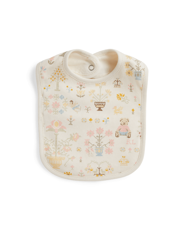 Bavoir interlock de coton Polo Bear