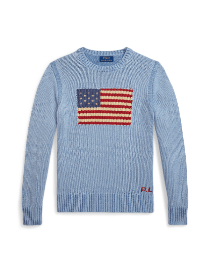 Pull drapeau emblématique chiné