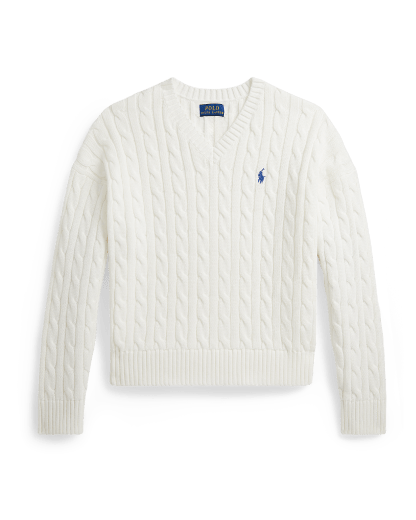 Pull col en V torsadé en coton