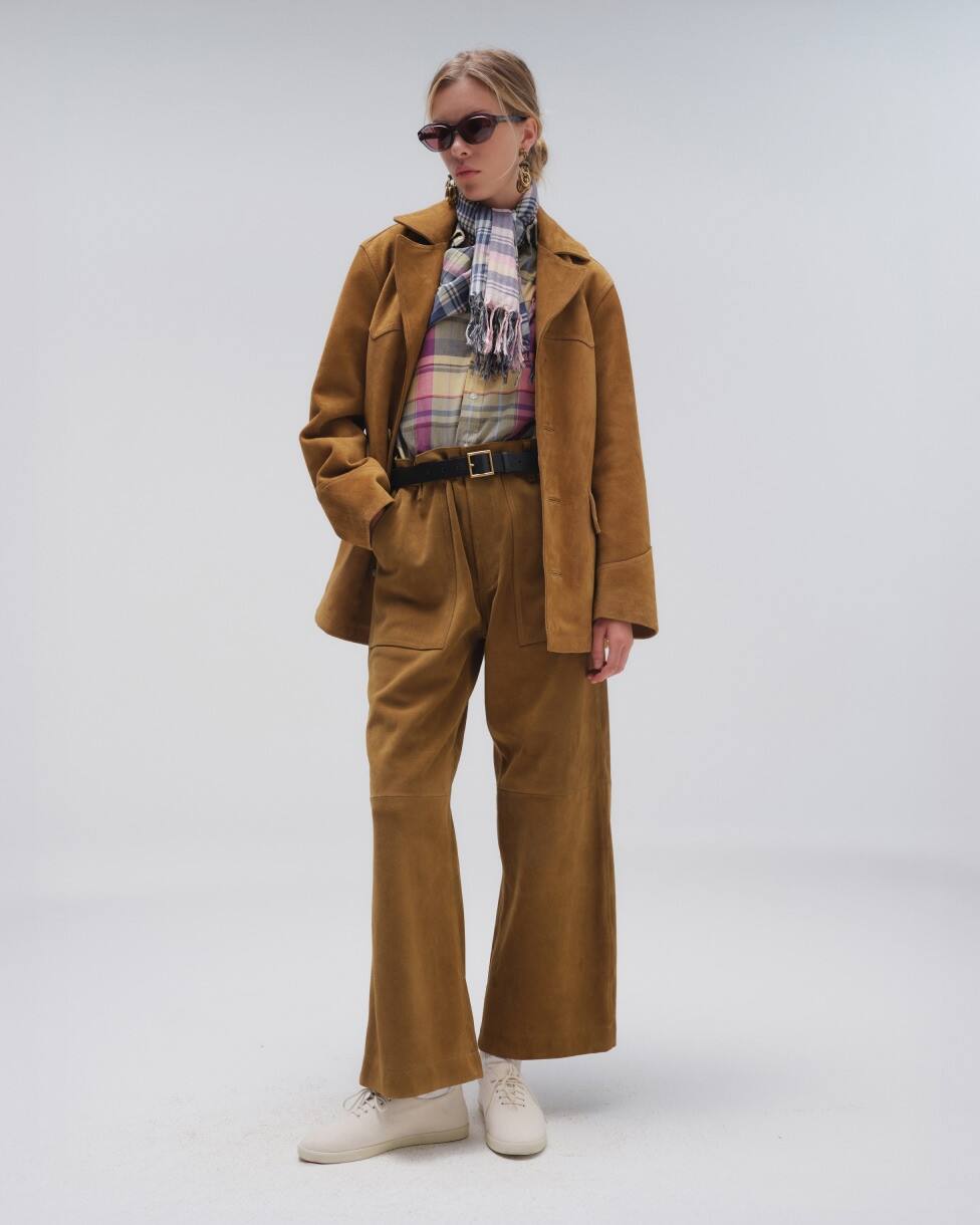 Veste western en daim