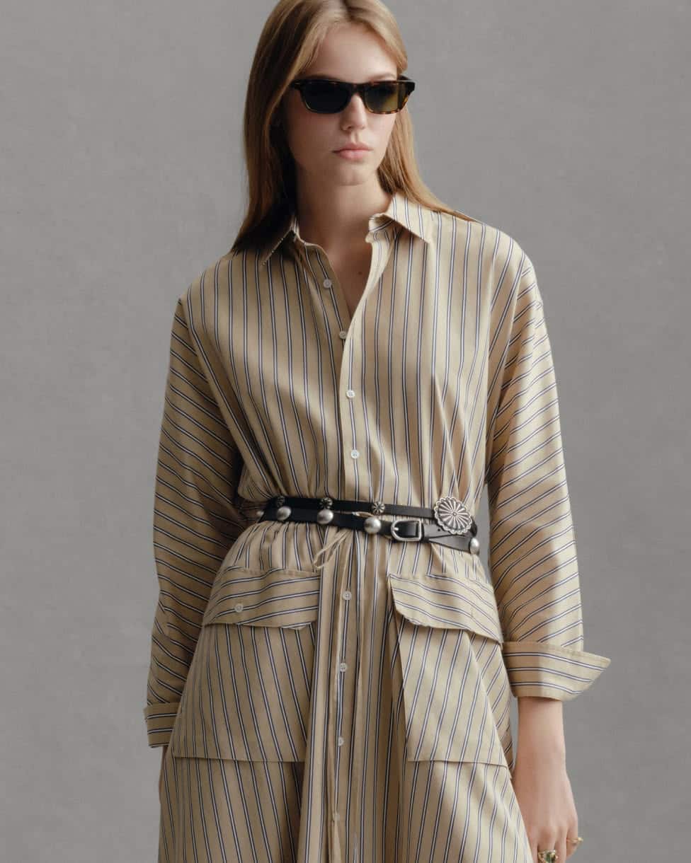 Robe-chemise utilitaire toile de coton