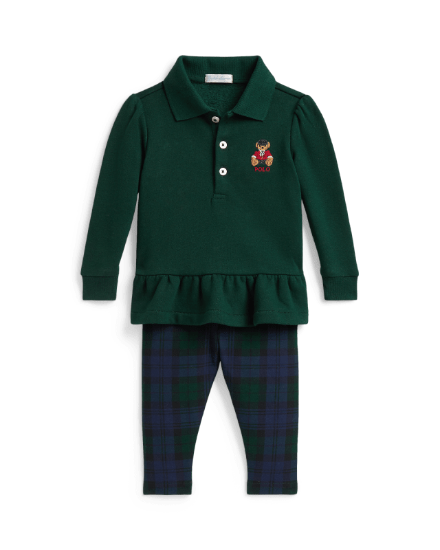 Haut à basque Polo Bear/legging écossais
