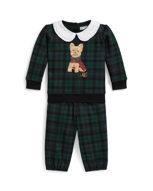 Sweat chien et pantalon écossais