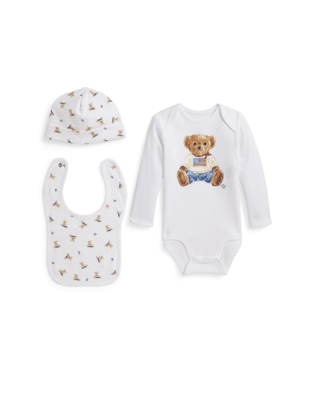 3-delige katoenen Polo Bear geschenkset