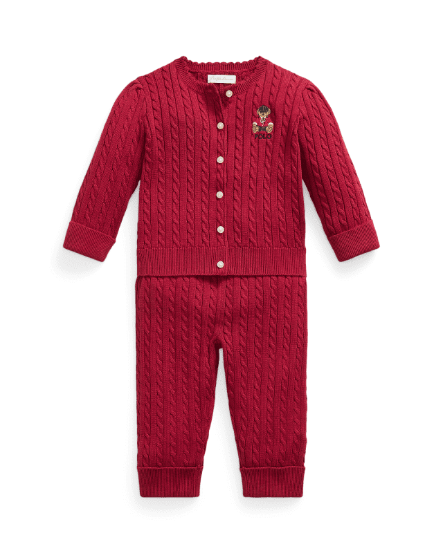 Set van katoenen Polo Bear trui en broek